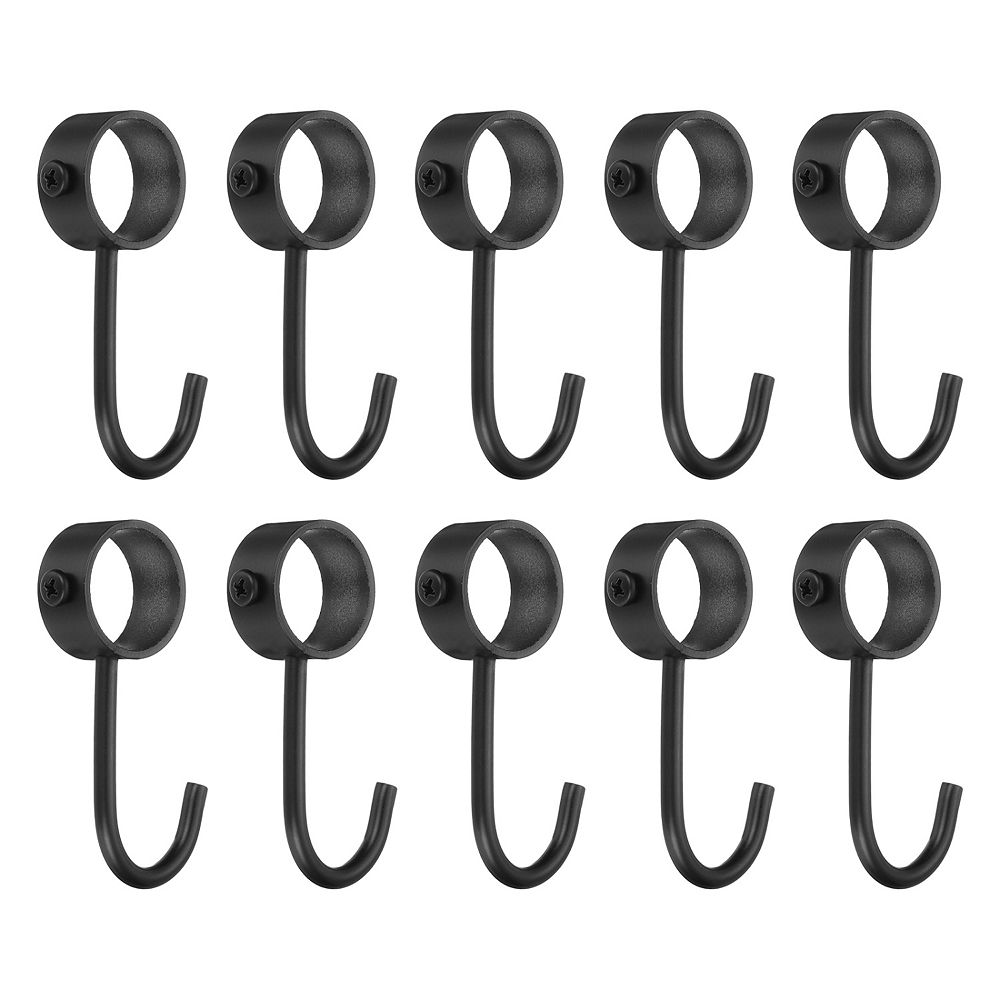 10Pcs Pipe Rod Hooks, Adjustable Rod Closet Rod Hooks Coat Hook for ...