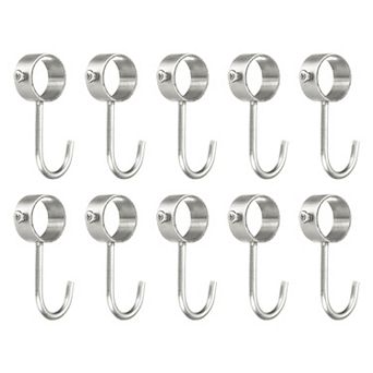 10 pc Pipe Rod Hooks, Adjustable Rod Closet Rod Hooks Coat Hook for Wardrobe Hanging Pots