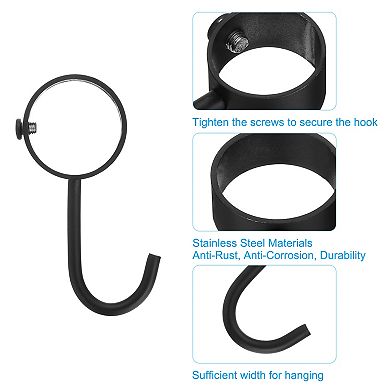 10Pcs Pipe Rod Hooks, 1.34" Inner Dia Rod Closet Rod Hooks Coat Hook for Wardrobe Hanging Pots