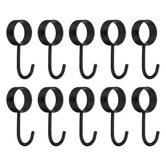 10 pc Pipe Rod Hooks, 1.34" Inner Dia Rod Closet Rod Hooks Coat Hook for Wardrobe Hanging Pots