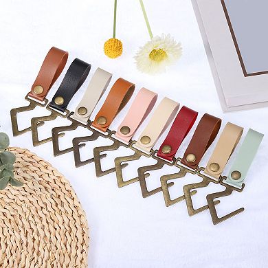 Leather S Hook, 4Pcs Hook Hanger Multipurpose S-Shaped Hangers for Picnic Hanging Pots Pans Utensils