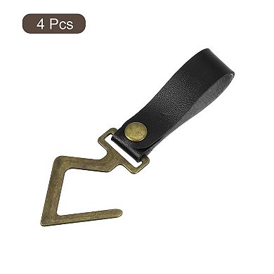 Leather S Hook, 4Pcs Hook Hanger Multipurpose S-Shaped Hangers for Picnic Hanging Pots Pans Utensils