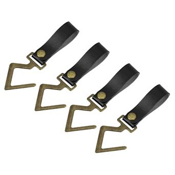 Leather S Hook, 4 pc Hook Hanger Multipurpose S-Shaped Hangers for Picnic Hanging Pots Pans Utensils