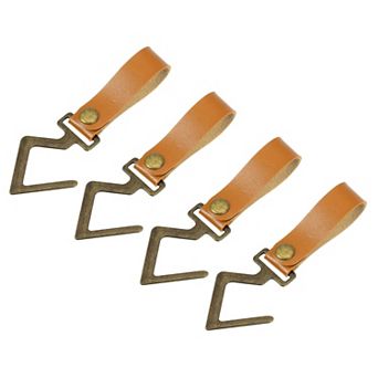 Leather S Hook, 4 pc Hook Hanger Multipurpose S-Shaped Hangers for Picnic Hanging Pots Pans Utensils