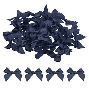 50 pc Mini Ribbon Bow Mini Fabric Satin Ribbon Flower Bows for Craft DIY Sewing Wedding Birthday