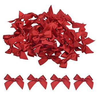50 pc Mini Ribbon Bow Mini Fabric Satin Ribbon Flower Bows for Craft DIY Sewing Wedding Birthday