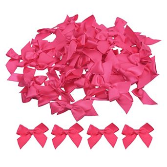 50 pc Mini Ribbon Bow Mini Fabric Satin Ribbon Flower Bows for Craft DIY Sewing Wedding Birthday