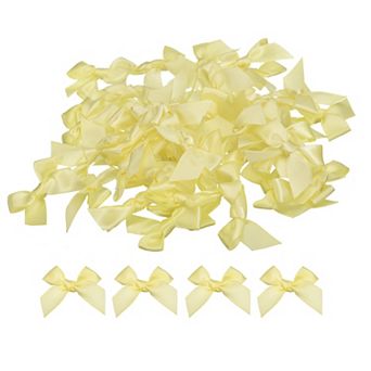 50 pc Mini Ribbon Bow Mini Fabric Satin Ribbon Flower Bows for Craft DIY Sewing Wedding Birthday