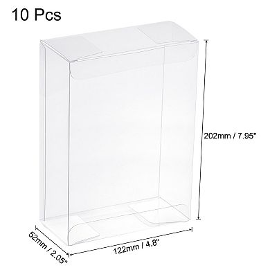 Plastic Retail Boxes 2"x4.8"x8" Gift Box with Protecting Film for Candy, Cookies Wrapping 10Pcs