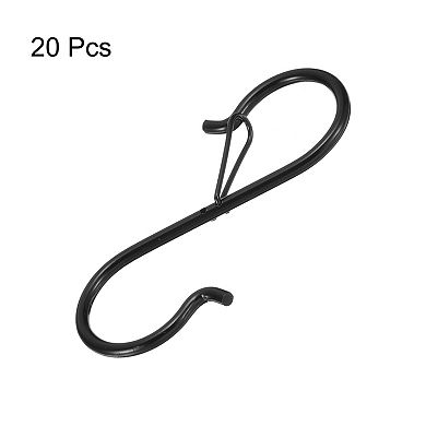 20pcs S Hooks S-shaped Metal Hook Hanger with Safety Buckle for Hanging Plants Clothes Pots and Pans