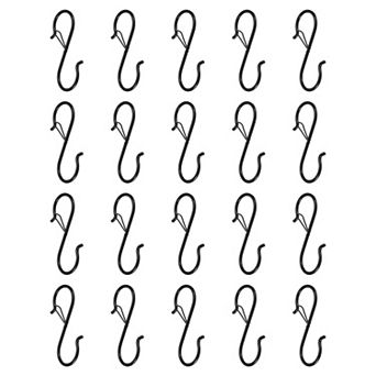 20 pc S Hooks S-shaped Metal Hook Hanger with Safety Buckle for Hanging Plants Clothes Pots and Pans