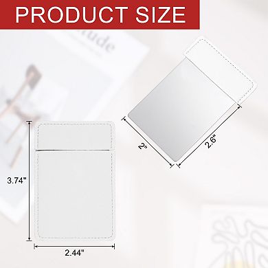 Small Pocket Mirror for Purse, Stainless Steel Compact Mirror with Leather Case, 2.44"x3.74"