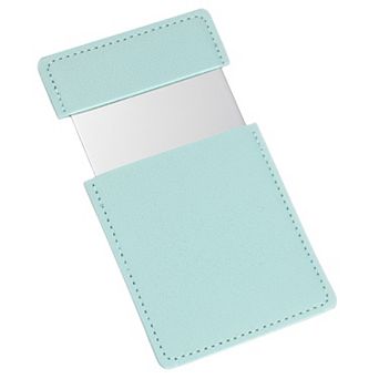 Small Pocket Mirror for Purse, Stainless Steel Compact Mirror with Leather Case, 2.44"x3.74"