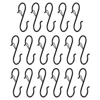 17 pc S Hooks S-shaped Hook Hanger with Safety Buckle for Hanging Pots and Pans Kitchen Utensil Bags
