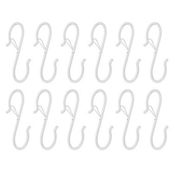 12 pc S Hooks S-shaped Metal Hook Hanger with Safety Buckle for Hanging Plants Clothes Pots and Pans