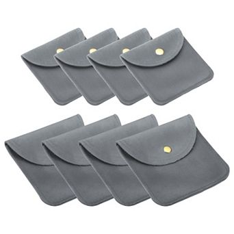 Jewelry Pouches with Snap Button, Total 8 Pack Velvet Jewelry Pouches Storage for Earring
