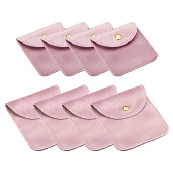 Jewelry Pouches with Snap Button, Total 8 Pack Velvet Jewelry Pouches Storage for Earring
