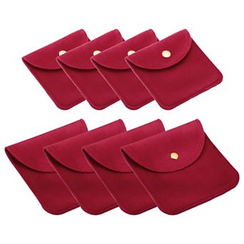Jewelry Pouches with Snap Button, Total 8 Pack Velvet Jewelry Pouches Storage for Earring