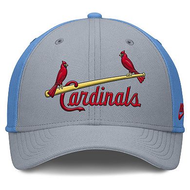 Men's Nike Gray/Light Blue St. Louis Cardinals Rise Swoosh Performance Flex Hat