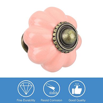 10pcs Pumpkin Knobs, Vintage Drawer Pulls with 10 Screws, Ceramic