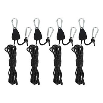 Adjustable Tent Rope Hanger with Rope, Rope Hanger with 12.8ft Long Rope 4 pc 1/8"