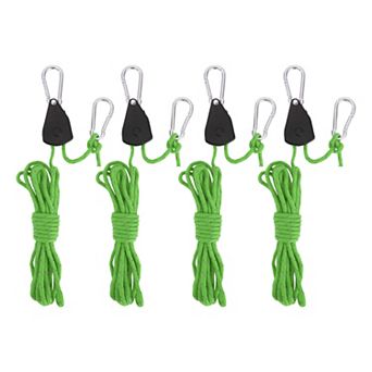 Adjustable Tent Rope Hanger with Rope, Rope Hanger with 12.8ft Long Rope 4 pc 1/8"