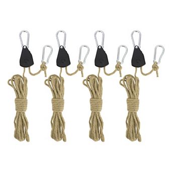 Adjustable Tent Rope Hanger with Rope, Rope Hanger with 12.8ft Long Rope 4 pc 1/8"
