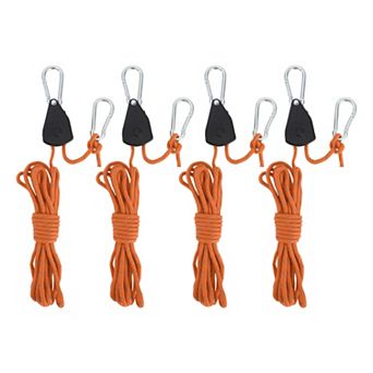 Adjustable Tent Rope Hanger with Rope, Rope Hanger with 12.8ft Long Rope 4 pc 1/8"