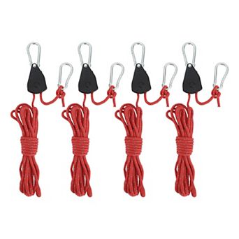 Adjustable Tent Rope Hanger with Rope, Rope Hanger with 12.8ft Long Rope 4 pc 1/8"