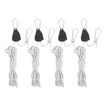 Adjustable Tent Rope Hanger with Rope, Rope Hanger with 12.8ft Long Rope 4 pc 1/8"