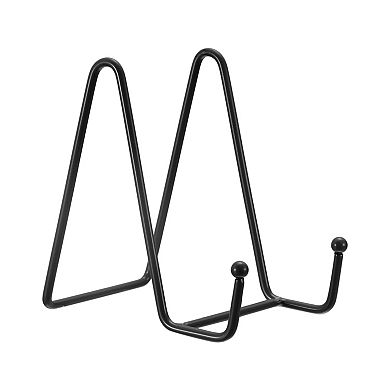 12Pcs 4.3Inch Plate Stand for Display Iron Easel Plate Holder for Photo Black