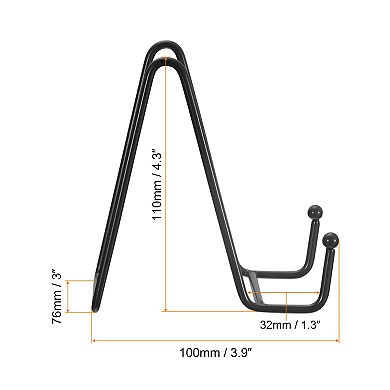 12Pcs 4.3Inch Plate Stand for Display Iron Easel Plate Holder for Photo Black