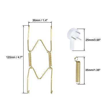10Pcs Plate Hanger, Universal Brass Invisible Wall Plate Hangers with 10Pcs Wall Hooks