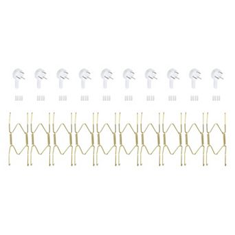 10 pc Plate Hanger, Universal Brass Invisible Wall Plate Hangers with 10 pc Wall Hooks