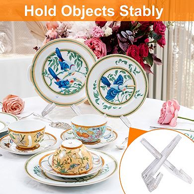 2 Pcs Wooden Plate Stands for Display, 6.5 Inch Display Holder