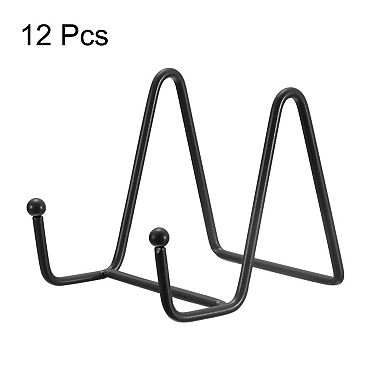 12Pcs 3Inch Plate Stand for Display Iron Easel Plate Holder for Photo Black
