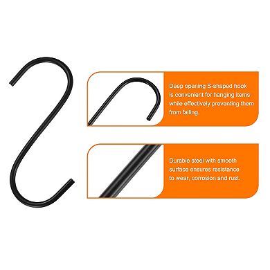 2pcs Long S Hooks Extra Long Metal S-shaped Hanging Hooks High Manganese Steel S Hanger Storage Tool