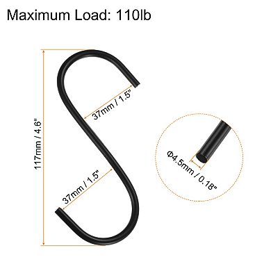 2pcs Long S Hooks Extra Long Metal S-shaped Hanging Hooks High Manganese Steel S Hanger Storage Tool