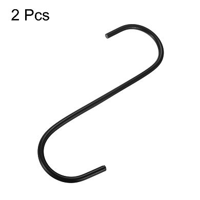 2pcs Long S Hooks Extra Long Metal S-shaped Hanging Hooks High Manganese Steel S Hanger Storage Tool