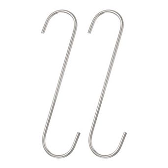 2 pc Long S Hooks Extra Long Metal S-shaped Hanging Hooks High Manganese Steel S Hanger Storage Tool