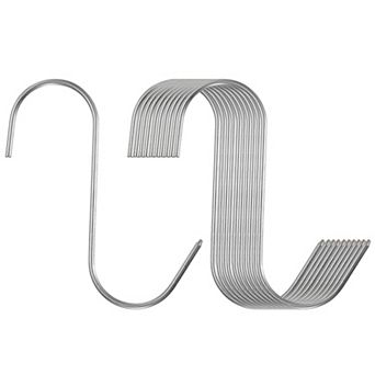 10 pc 5" Meat Hooks S-Shaped Meat Processing Hooks for Hanging Smoking Grilling Beef Rib BBQ