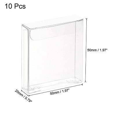 Plastic Retail Boxes 0.8"x2"x2" Gift Box with Protecting Film for Candy, Cookies Wrapping 10Pcs