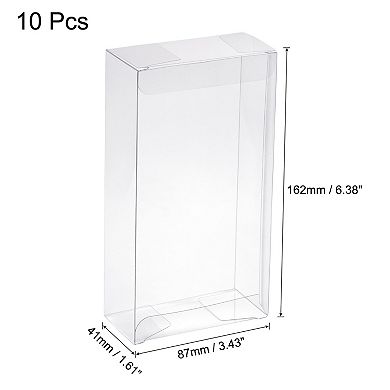 Plastic Retail Boxes 1.6"x3.4"x6.4" Gift Box with Protecting Film for Candy, Cookies Wrapping 10Pcs