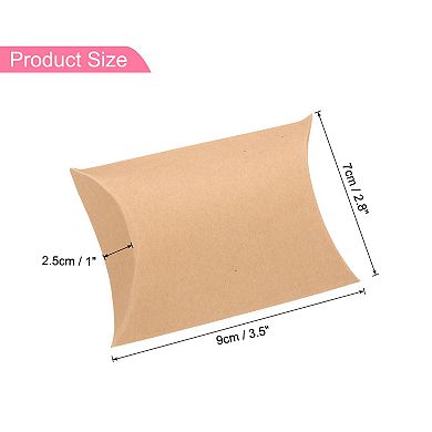 150Pcs Pillow Boxes 3.5 x 2.8 x 1 Inch Gift Boxes with Ropes and Tags, Presents Candy Favor Boxes