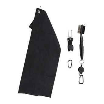 Soft Golf Towel with Cleaning Brush Ball Fork 15.75"x23.62" 1 Set