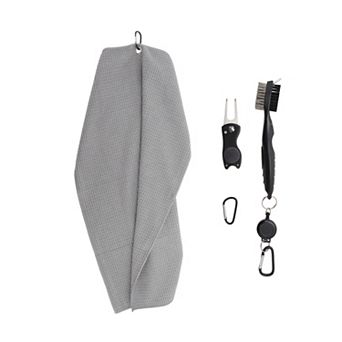 Soft Golf Towel with Cleaning Brush Ball Fork 15.75"x23.62" 1 Set