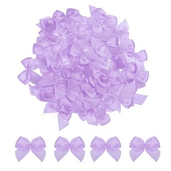50 pc Mini Ribbon Bow 1" Mini Fabric Satin Ribbon Flower Bows for Craft DIY Sewing Wedding Birthday