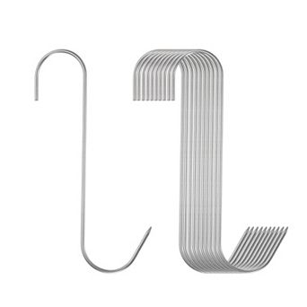 10 pc 7" Hooks Butcher Hook S-Shaped Meat Processing Hooks for Hanging Smoking Grilling Beef Rib BBQ