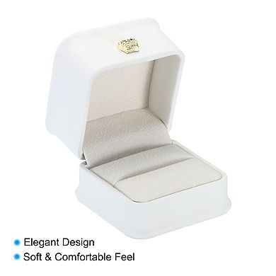 Velvet Ring Box, 2 Pack Wedding Ring Box Vintage Jewelry Holder for Engagement Proposal Ceremony