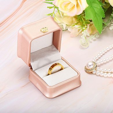 Velvet Ring Box, 2 Pack Wedding Ring Box Vintage Jewelry Holder for Engagement Proposal Ceremony